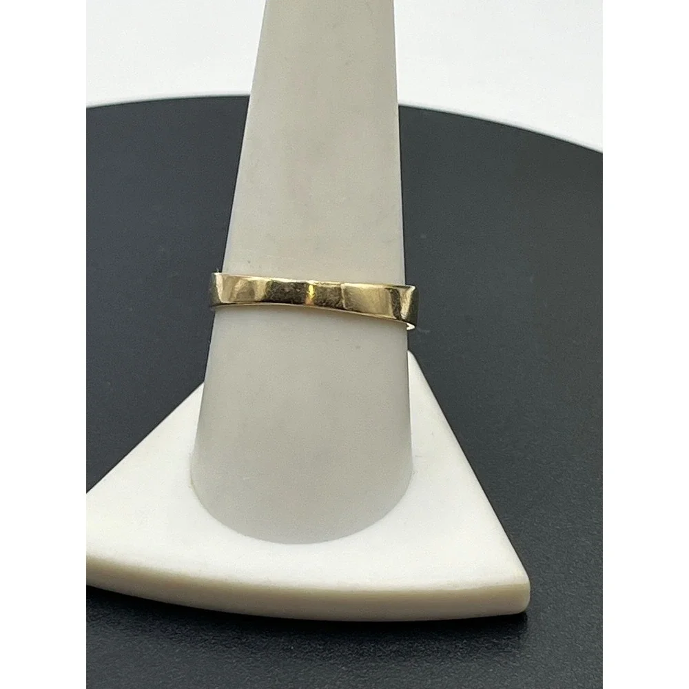 SMG Vintage 10K Solid Yellow Gold Diamond Wave Twisted Scroll Band Ring Sz 9.5